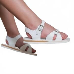 NEW ZIMMERMANN girl's amelia open toe sandal in white